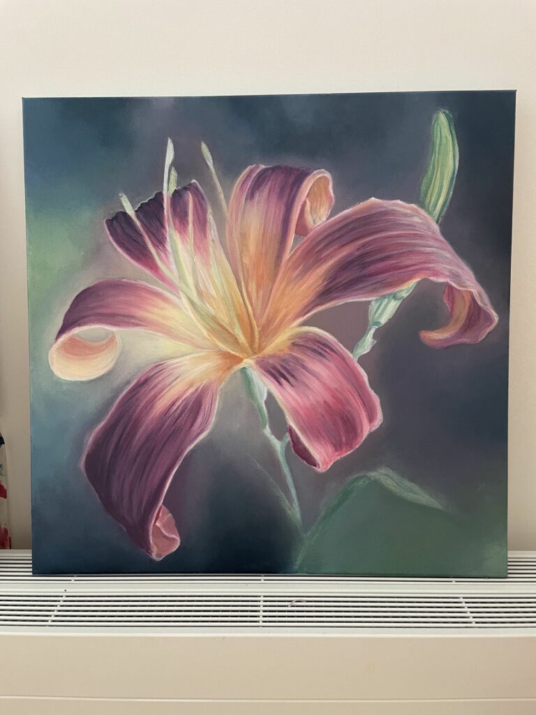 malba květiny akrylem